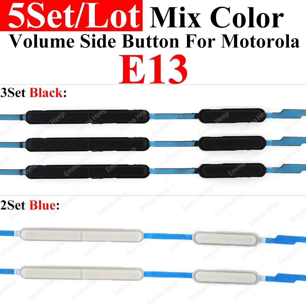 5set for Motorola MOTO E40 E32 E30 E22i E20 E13 E7 E6 E5 E2 Power Volume Button On OFF Power Volume Side Key Button Flex Cable