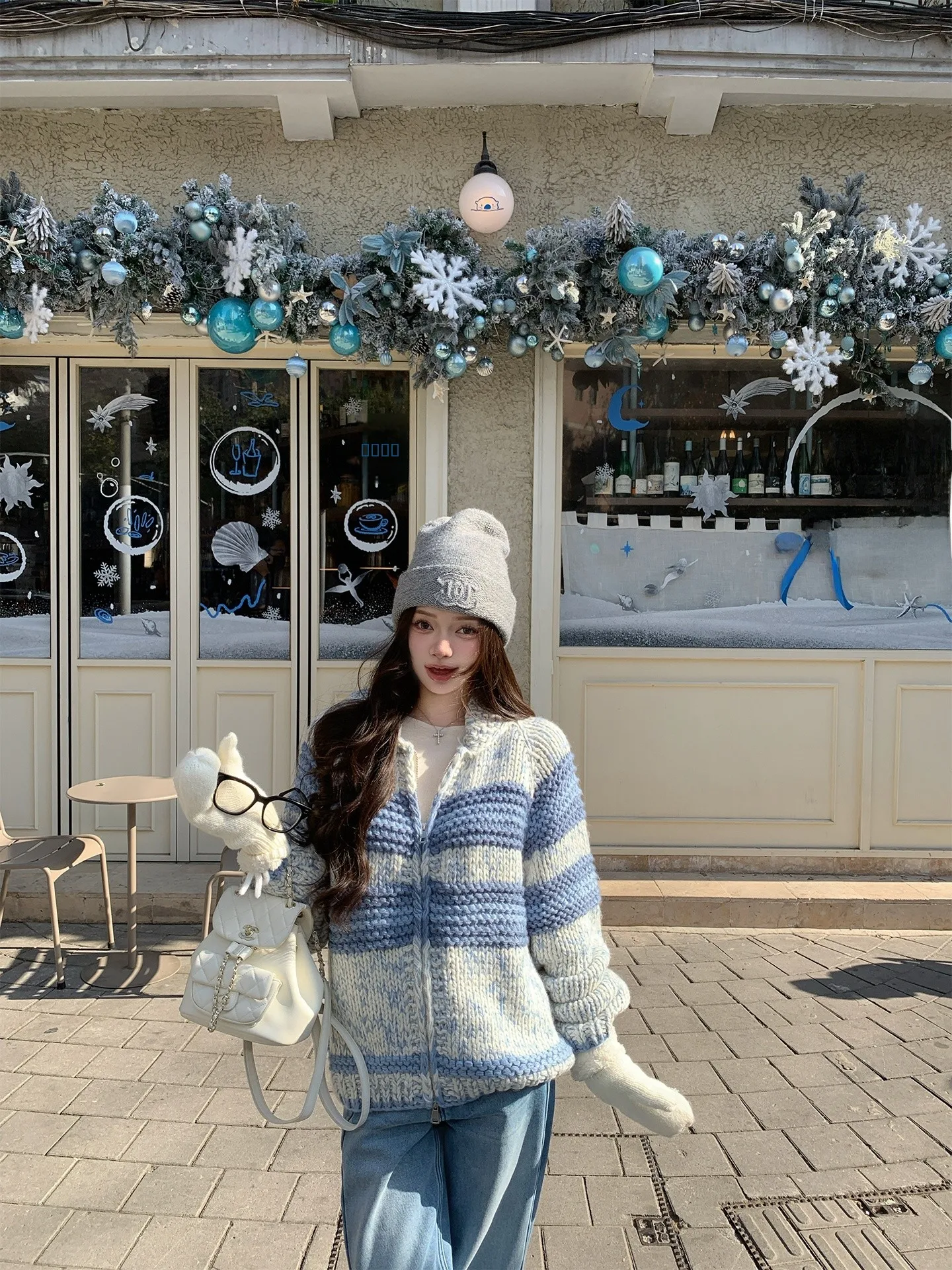 

Вязаный свитер ручной работы Chen Jin, повседневный, с градиентным цветом, полосатым воротником, открытый кардиган, женский, с длинными рукавами, зимний топ