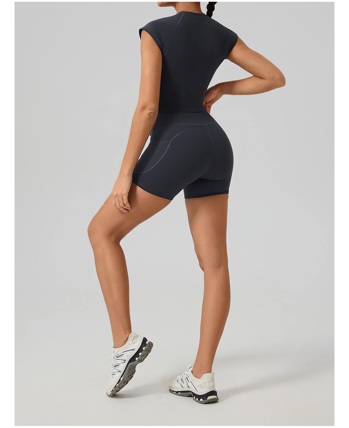 Hearuisavy Gym High Impact Kurzarm-Sport-T-Shirt für Damen, atmungsaktiv, schnell trocknend, eng anliegend, Yoga-Fitness-Tops, Lauf-Workout-T-Shirt – Detail 23