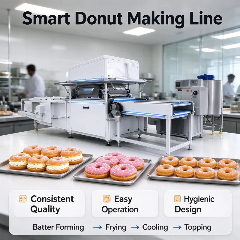 Commercial Doughnut Machine Automatic Donut Fryer Stainless Steel 110V 220V for Bakery Snack Bar