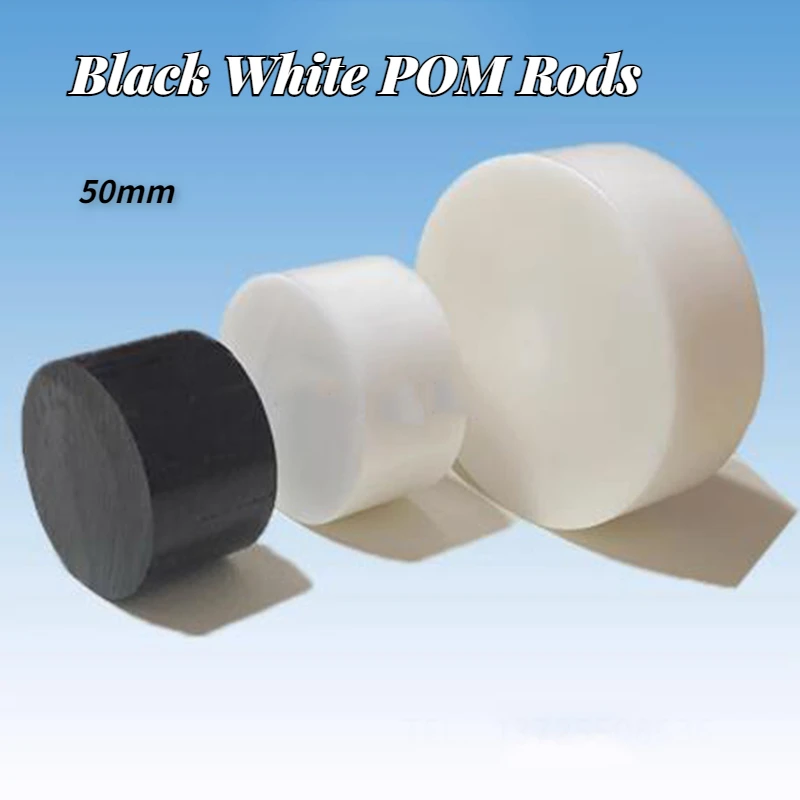 1Pcs 50mm Black White POM Rods Wear-resisting Solid Plastic Bars Polyoxymethylene Rod Stick Machining Materials Dia=20mm-100mm