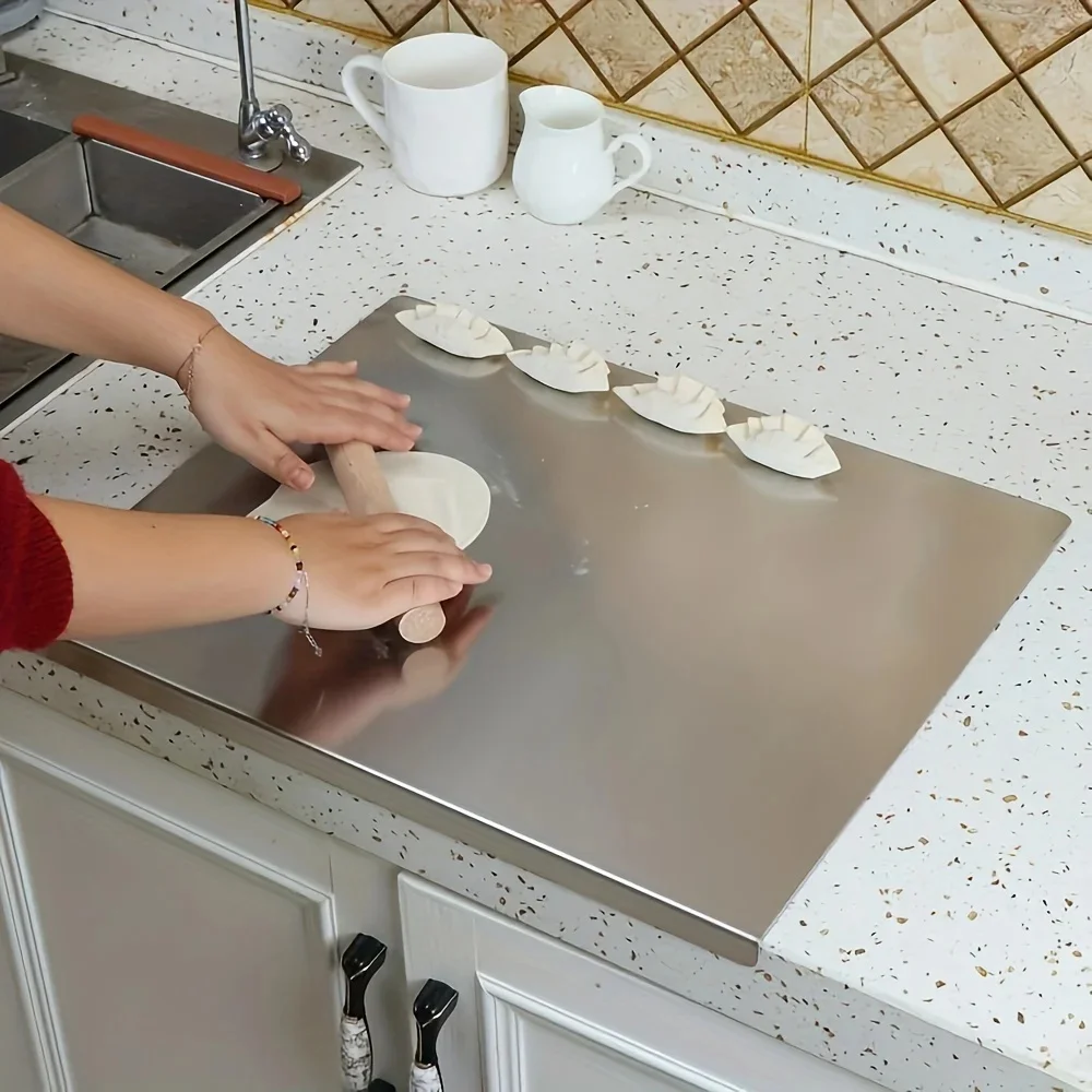 Stainless Steel Chopping Board 304 Food Grade Cutting Board Non-slip Edge Suitable for Cutting Vegetables Pastries Kitchen Tools