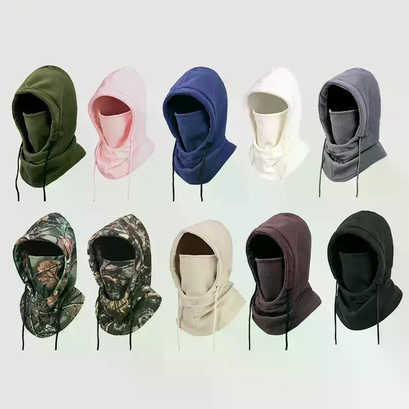 

1Pcs Winter Face Mask Neck Warmer Hooded Cap Warm Fleece Balaclava For Men Women Windproof Thermal Head Cover Beanies Bandana