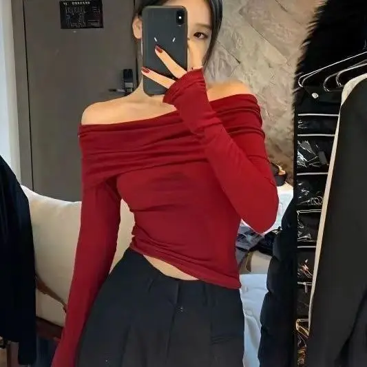 Pullover da donna slim tinta unita autunnale pullover dolce sexy allentato casual donna top lavorato a maglia grigio scuro bianco nero rosa