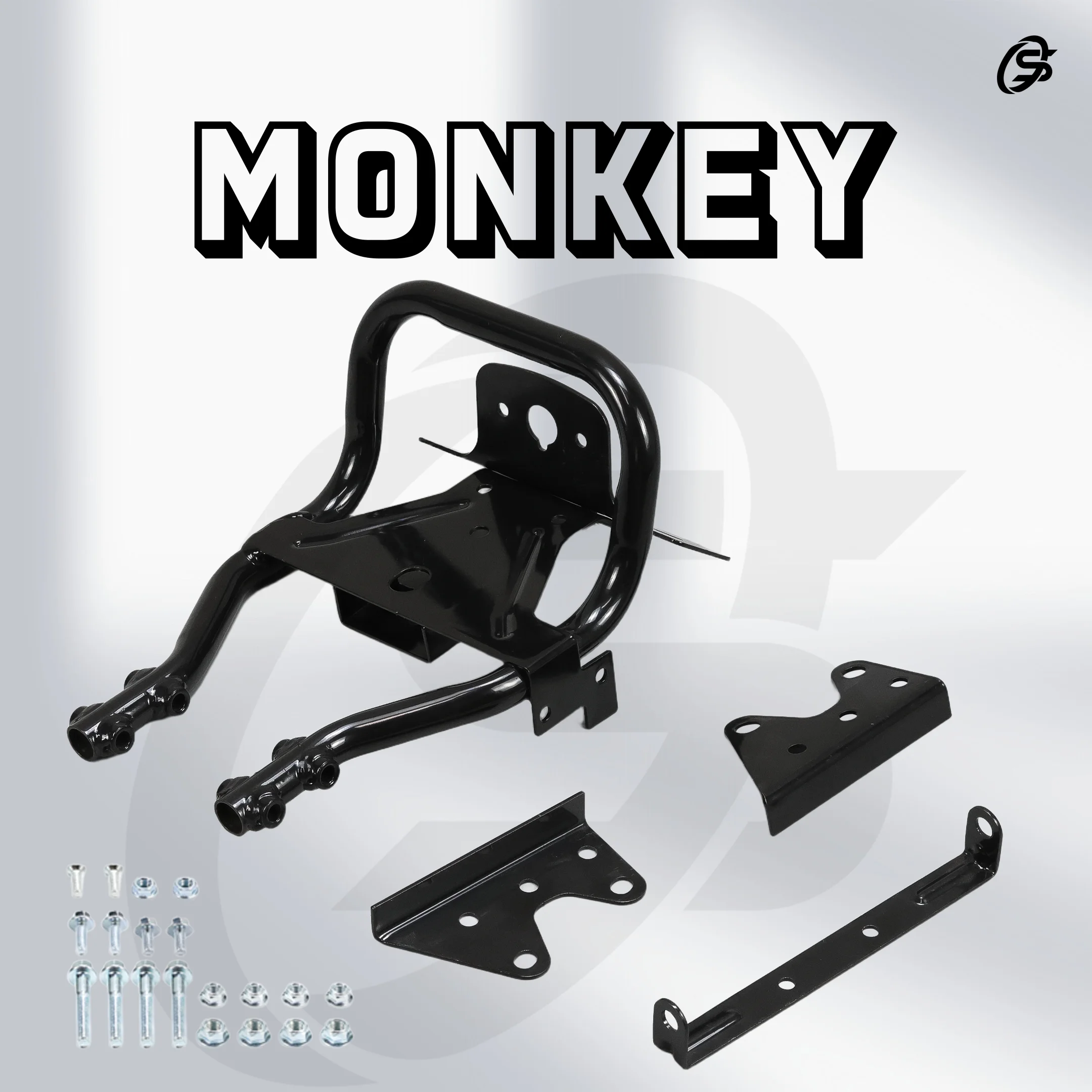Rear Rack Monkey Rear Rack Black License Plate Frame Rear Frame Motorcycles Accessories Monkey Part for Honda Monkey Mini Motor