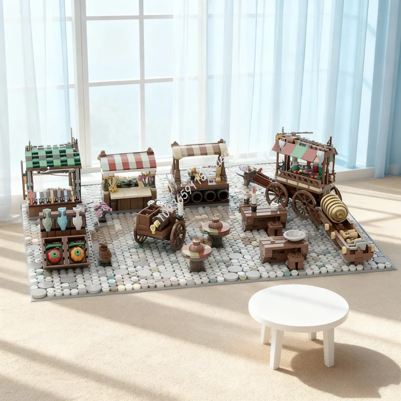 

1921pcs MOC Medieval market Castleed Model Building blocks Architecture Christmas gift Assemble toys DIY creative idea Education
