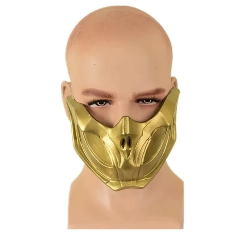 Máscara de látex de escorpión Mortal Kombat 11, máscaras de escorpión de Color amarillo de alta calidad, accesorios para Cosplay de Halloween