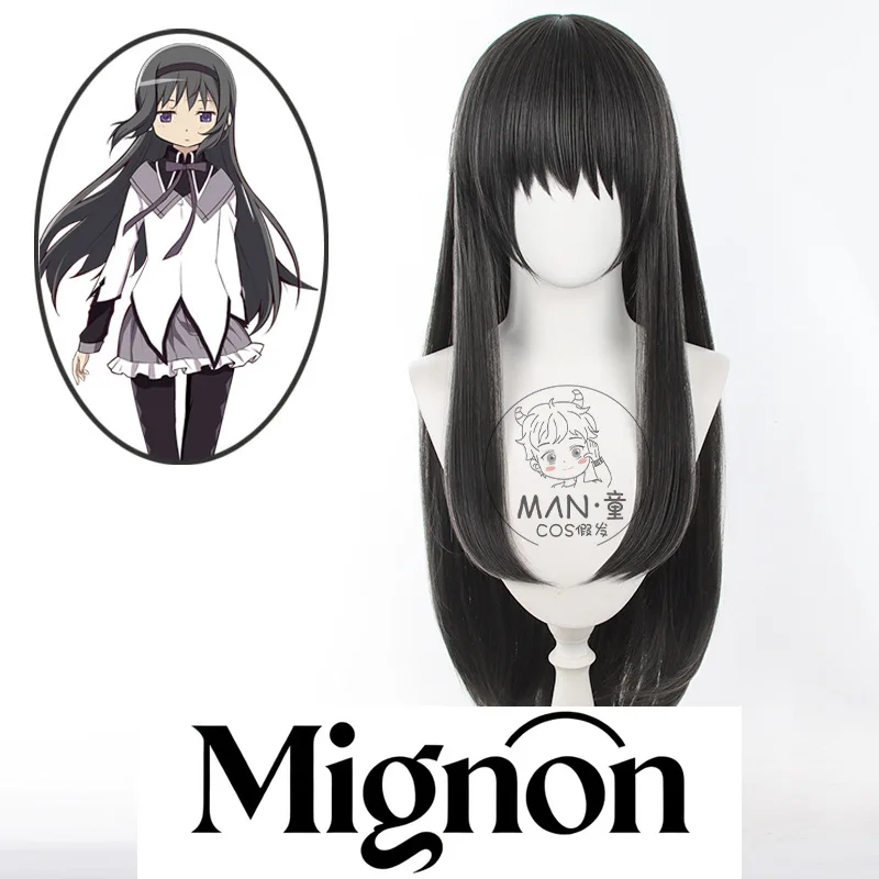 Puella Magi Madoka Magica Akemi Homura cosplay wig long hair simulation scalp Halloween gift