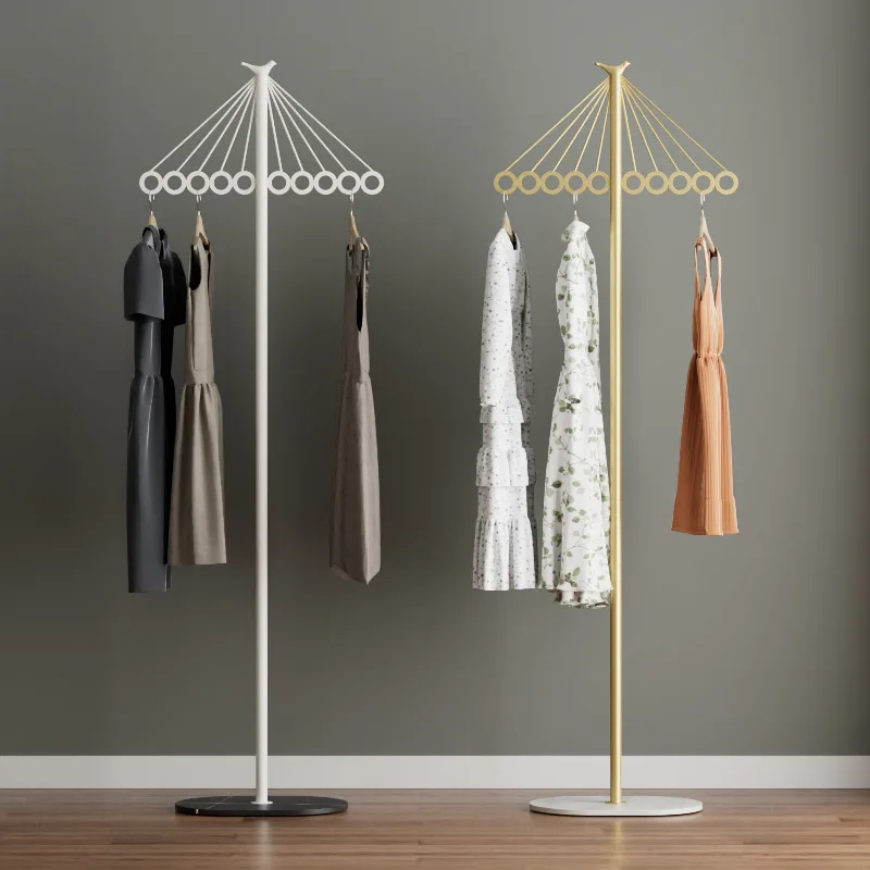 

Modern simple metal coat rack, bedroom hanger artifact umbrella coat trench coat floor hanger