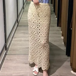 woman  long skirt maxi skirts women long hook hollow out lace skirts women summer long maxi lace skirts