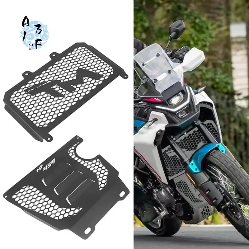 

A13F-Motorcycle Engine Water Tank Radiator Grill Oil Cooler Guard Protection Cover For CFMOTO 450MT MT450 2023-UP