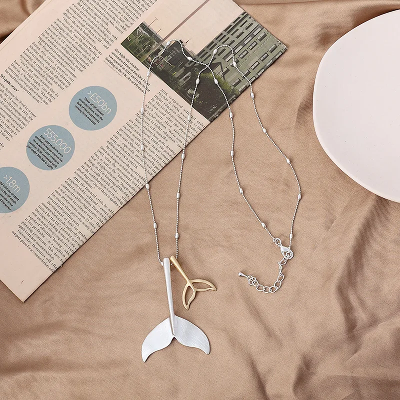 New style necklace, high-end mermaid tail popular jewelry, sweater chain, long necklace