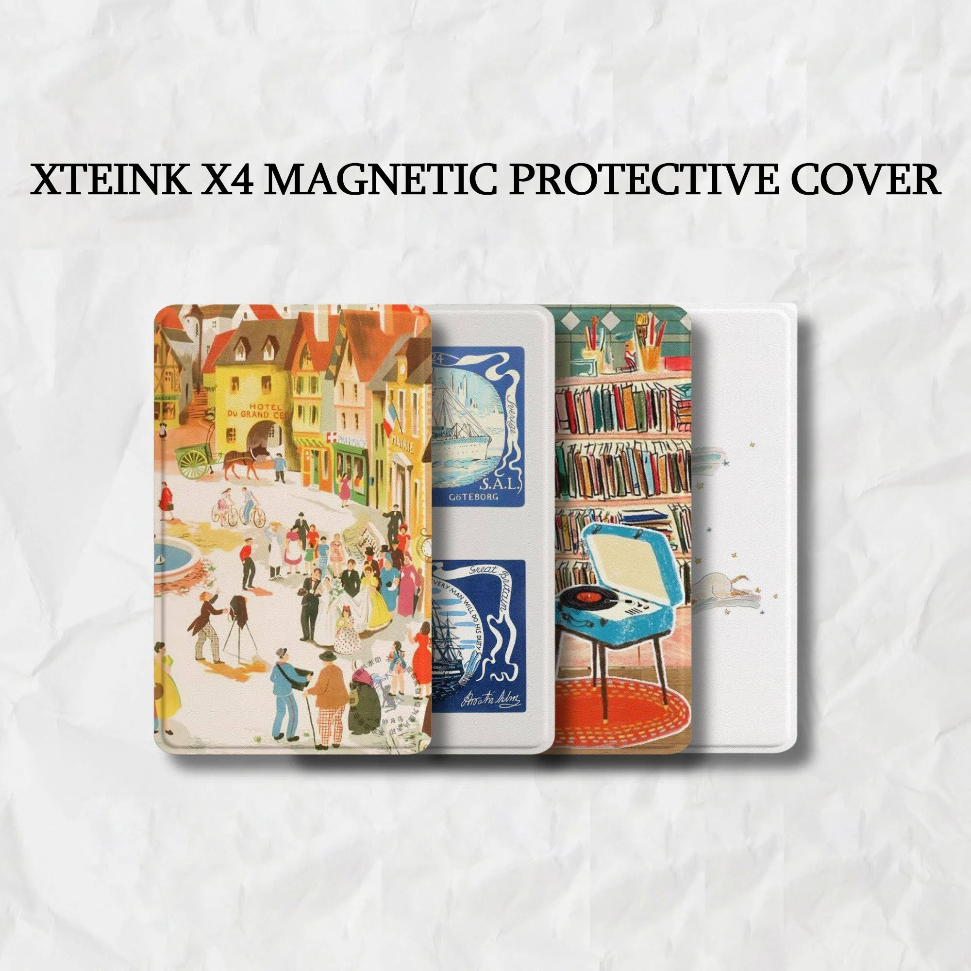 

For XTEINK X4 Magnetic Protective Cover Flip XTEINK X4 Ink Screen Full-wrap Anti-collision Corner Customization Protective Case