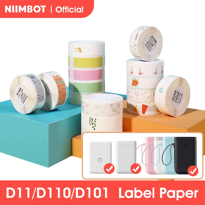 Niimbot Pocket Printer Labels Tape Printer Maker for Stickers D110 D11 D101 Labeling Self-adhesive Label Paper For Home Office