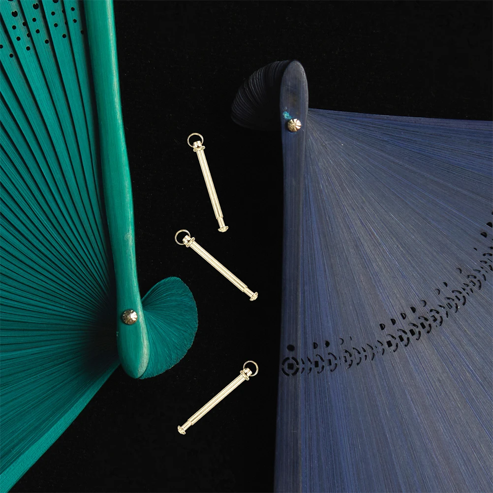 

10 Sets 3mm 27mm Golden Rivets Fan Nail Accessories Durable Repair Kit Folding Fans Shaft Bamboo Handheld Fan Rivet Nut
