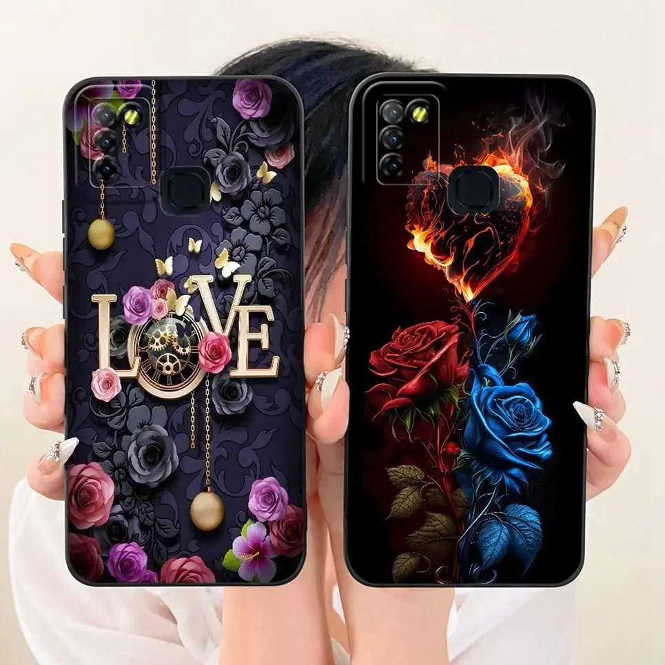 Daisy Bow Pattern Butterfly Flower Cherry Back Cover For Infinix Hot 10 Lite Phone Case Soft Silicone Casing On Infinix Smart 5 - view 3