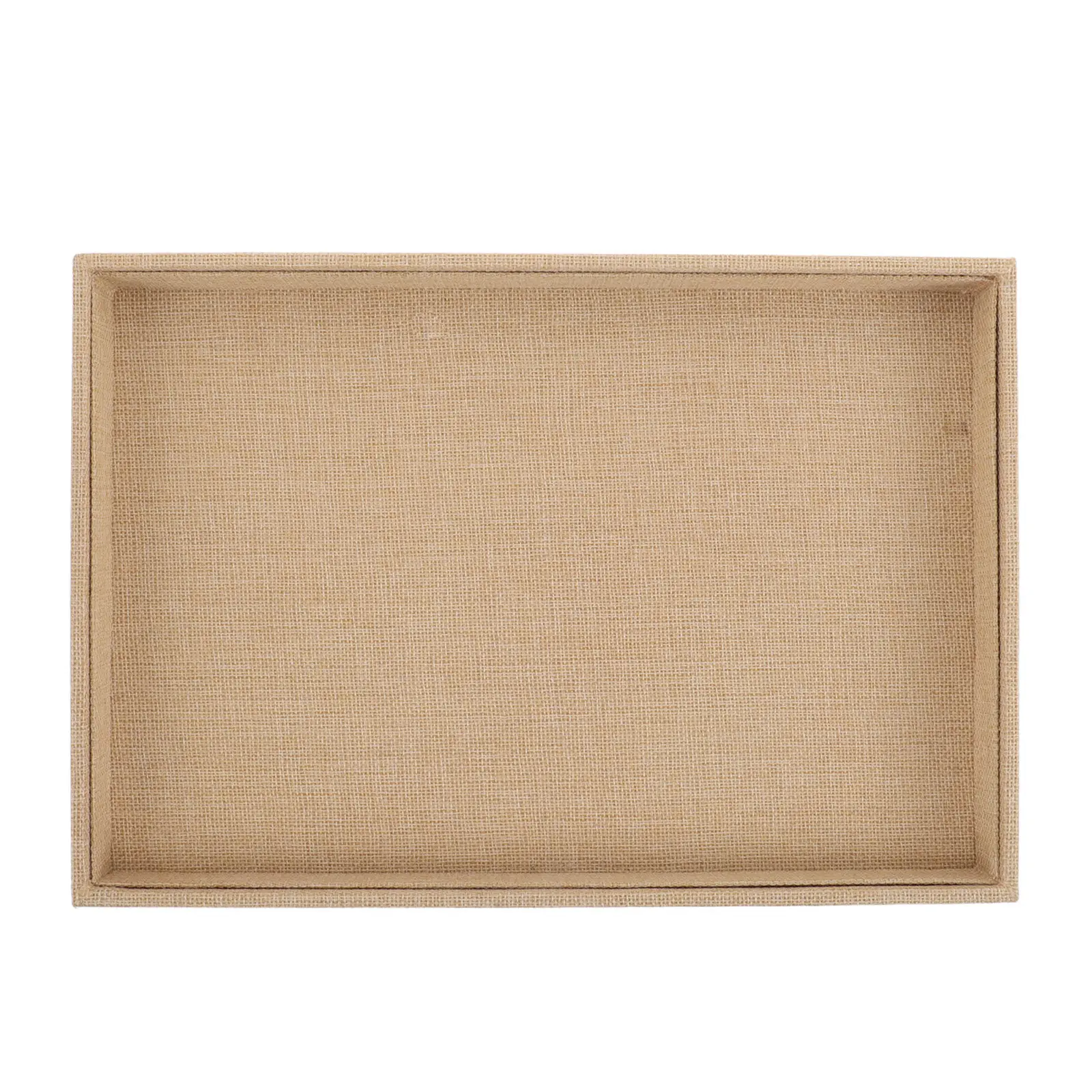 

Natural Linen Jewelry Tray Organizer Vintage Style Rustic Trinket Dish for Women Necklace Ring Earring Storage 13.7x9.4 Inch