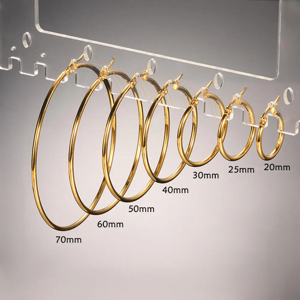 1Pair Stainless Steel Earrings for Women 2024 Trending Classic Gold Color Hoop Earrings New in Circle Ear Jewelry aretes mujer