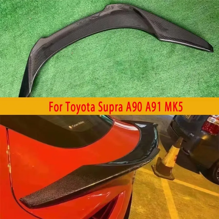 

For Toyota Supra A90 A91 MK5 Carbon Fiber Tail fins Rear Trunk Spoiler Guide Wing Rear Wing Car Accessories Upgrade body kit