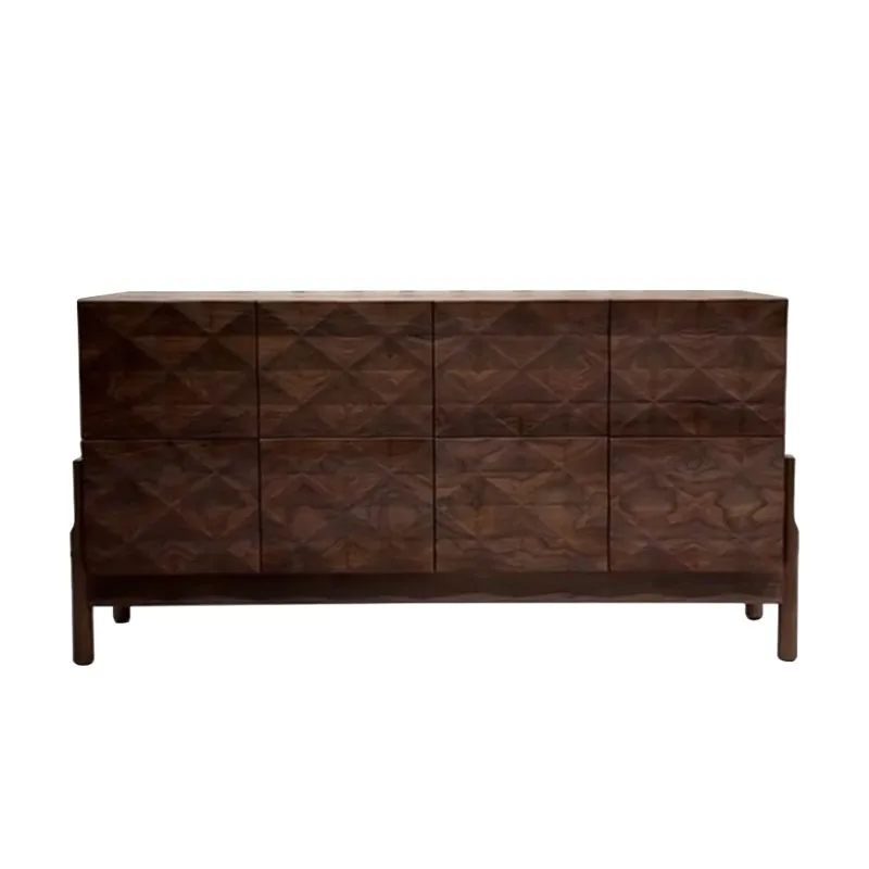 

North American black walnut sideboard, chest of drawers, home living room, solid wood foyer, tea room storage cabinet