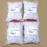 Tapas de plástico de 100 piezas para inyector diésel, diámetro interior de 7mm/9mm, boquilla de inyector Common Rail, tapa antipolvo, 12mm/14mm