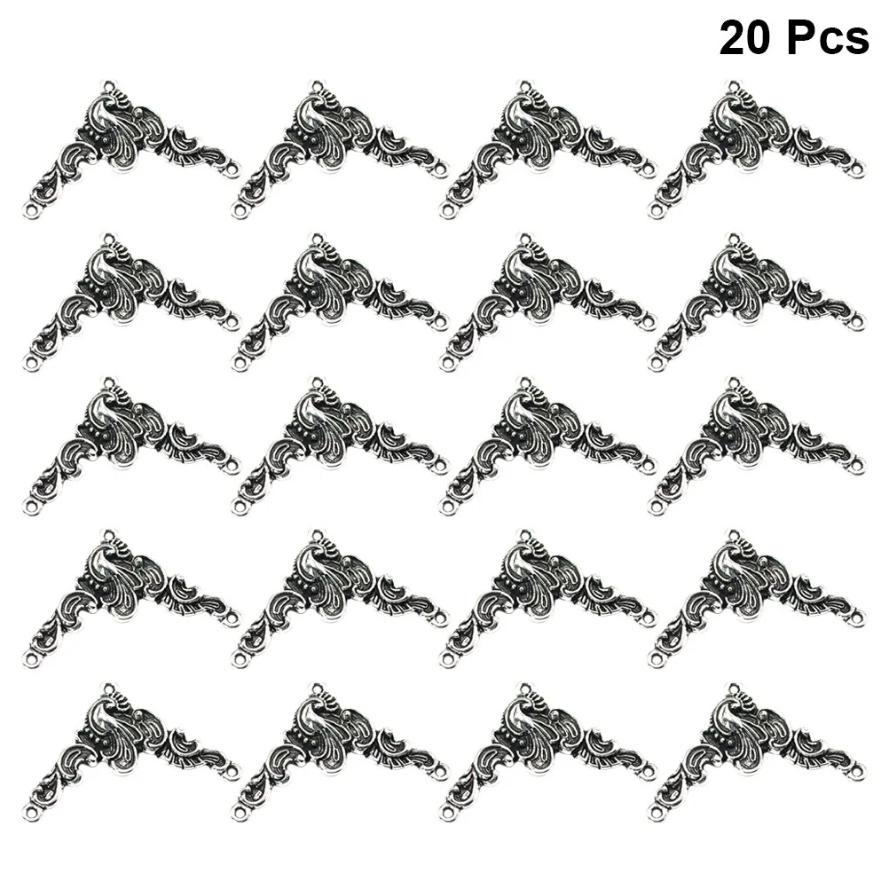 

20Pcs Alloy Pendant Charms Carved Triangle Connectors Stylish for DIY Necklace Bracelet Jewelry Making Crafts DIY Pendant Charms