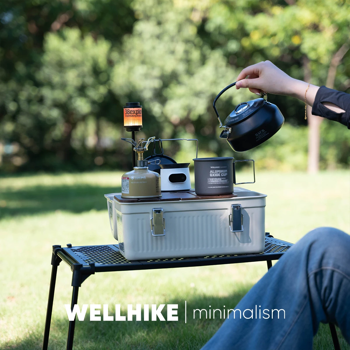 

WELLHIKE SWS Vintage Camping Metal Lunch Box Coffee Tea Outdoor Gear Toolbox Storage Case Fishing Coffee Camping