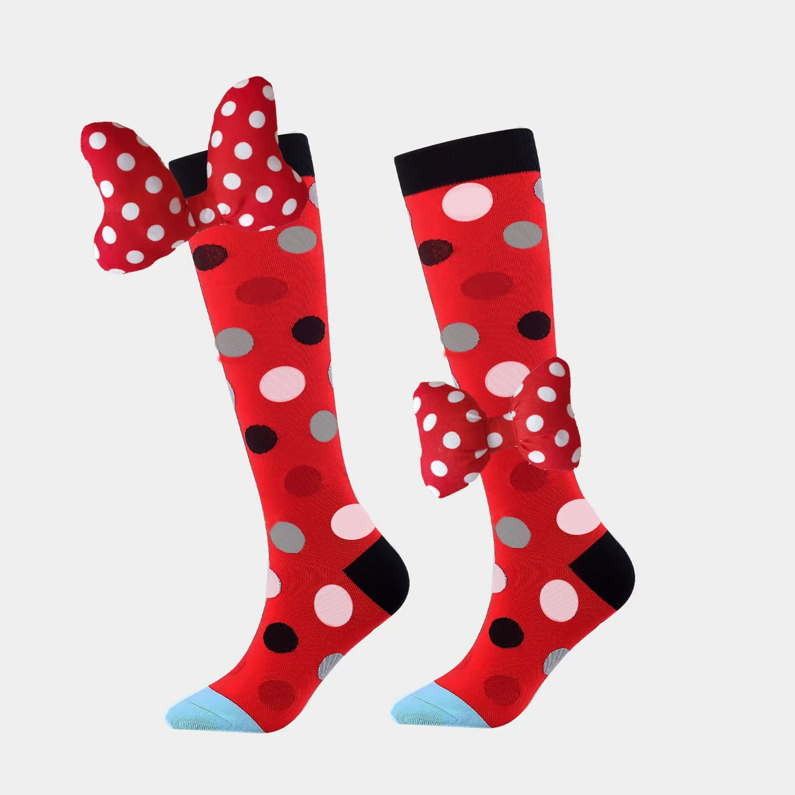 3525 3D Cute and Fun Girls' Knee length Mid tube Socks/Mickey Polka Dot Socks