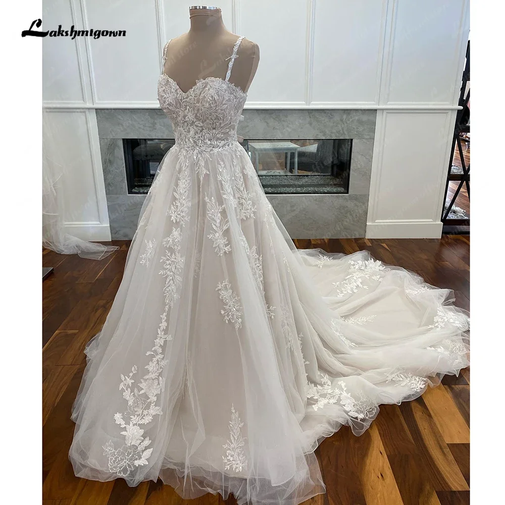 Lakshmigown Lace Appliques Sleevless Wedding Dress for Women 2024 Backless Bridal Gown Custom Made vestido blanco boda civil