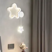 Modern LED Wall Lamp Cloud Star Moon Black and White Lighting For Children's Room Study Bedroom Living Room Indoor Wall Decor