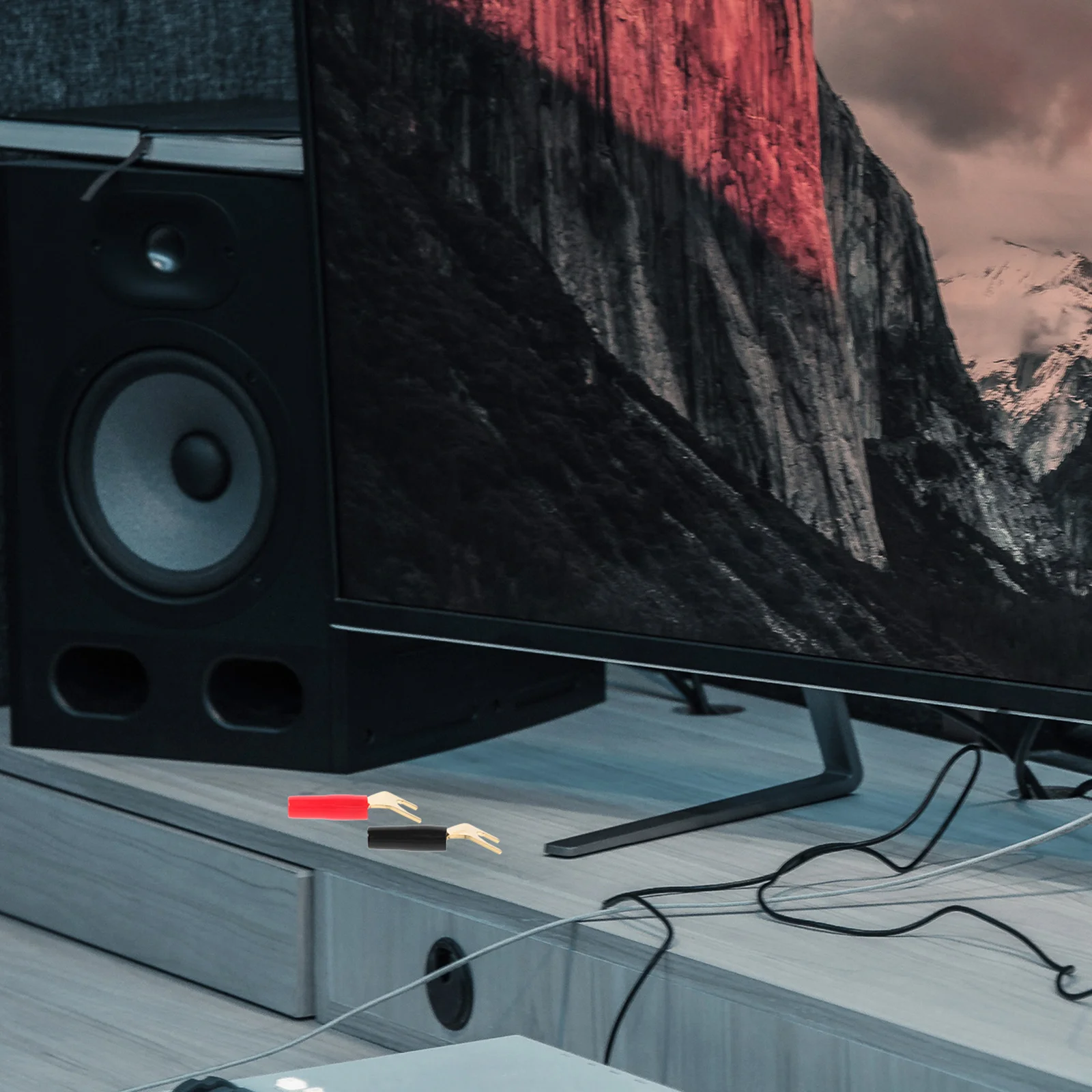 

6pcs U-Shaped Plug Audio Connector Gold Plated For Speaker Speaker Y Plugs Cable Y Fork Signal Transmission Adapter