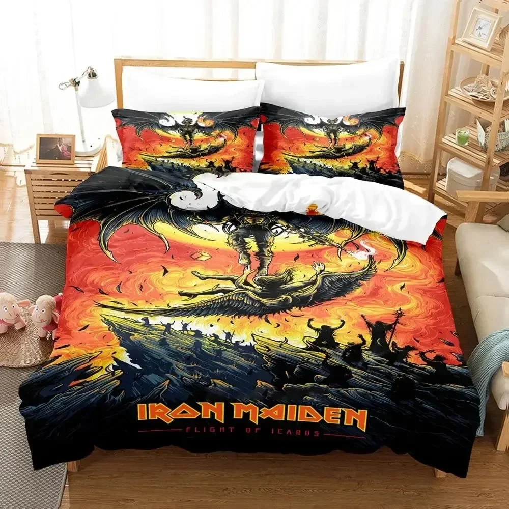 Juego de cama de Metal pesado de hierro para mucamas, funda nórdica, funda de edredón, funda de almohada, edredón king Queen Size, juego de cama para niños y adultos