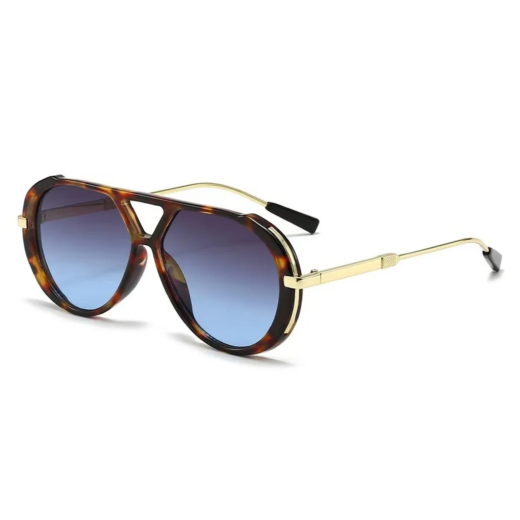 Women Brand Designer 2026 Trendy Eyepiece Vintage Oversized Sunglasses Double Bridge Aviator Sun Glasses Anti UV400 Lenses New