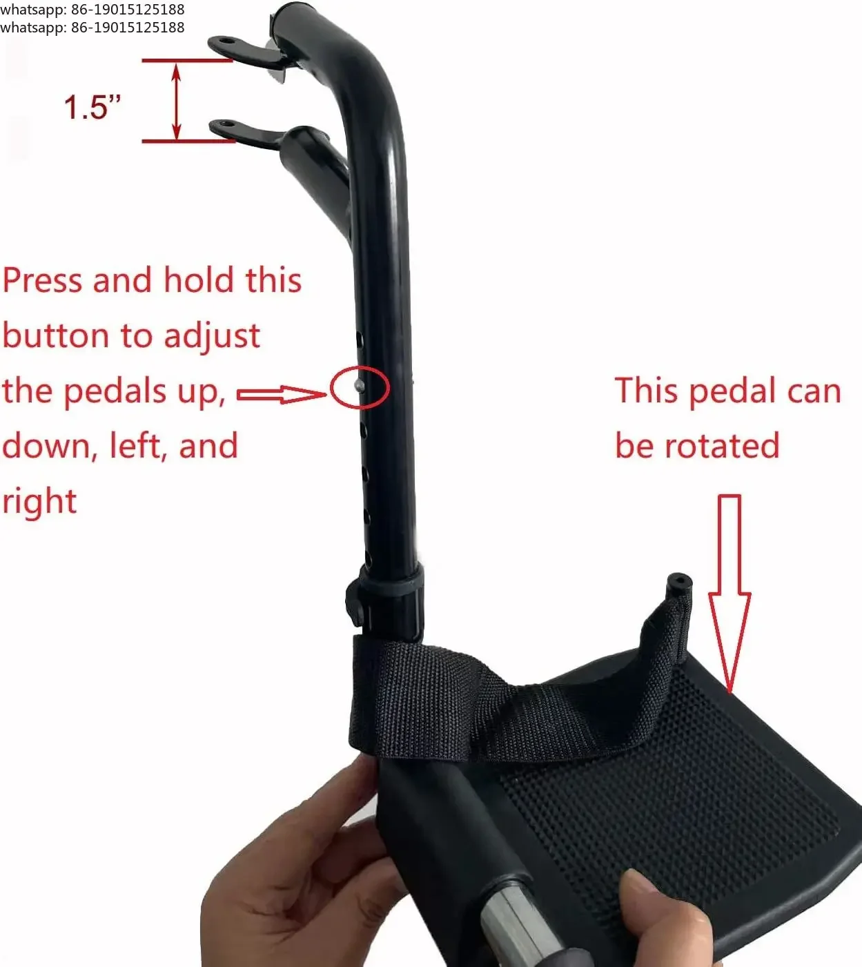 Wheelchair Elevating Legrests ，Composite Footplates Non-Padded Calf Supports,for Standard Wheelchairs,1 Pair