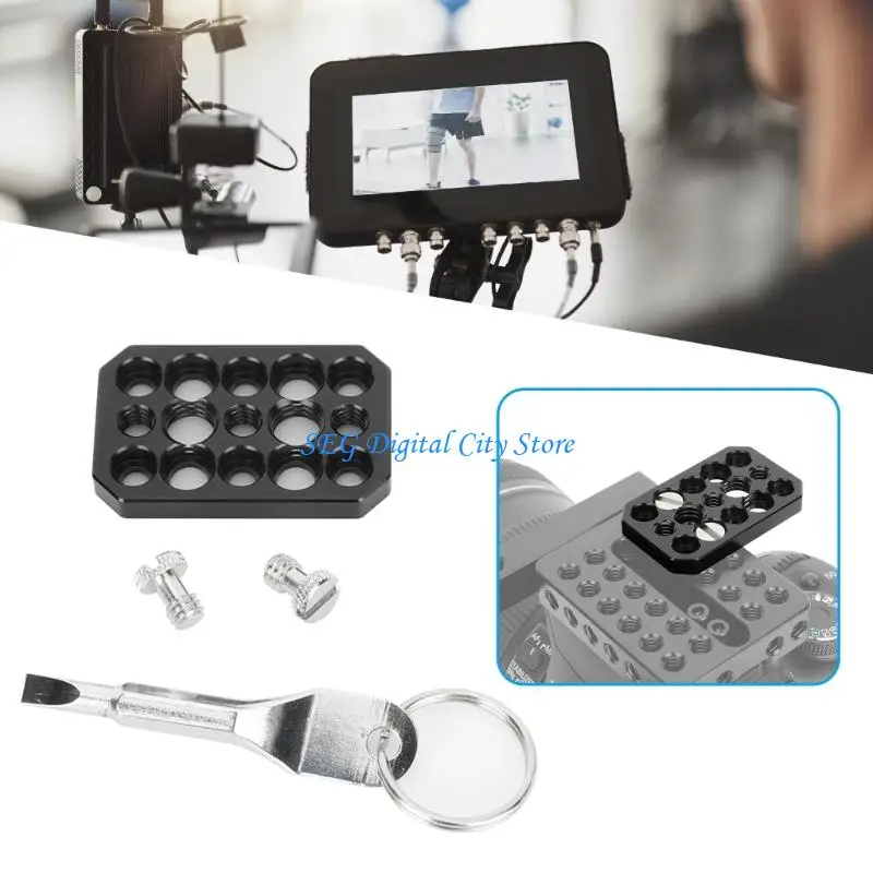 U75B Two Threaded Holes Aluminum Alloy Camera Mount Photography Accessory Lightweight
