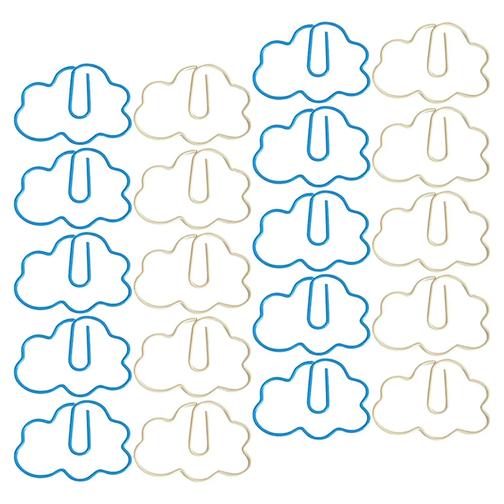 

20pcs Cartoon Bookmarks Clips Mini Cloud Shaped Metal Paper Clips For Office School Stationery Document Fixing Supplies Small