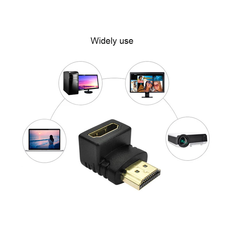 HDMI-compatibleI wtyk męski do HDMI-kompatybilny Adapter żeński 90 stopni 270 stopni kąt z wejściem HDMI Extender konwerter dla HDTV