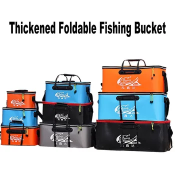 釣りバケツ折りたたみ肥厚活魚バケツ酸素ポンプなしポータブル EVA 水タンク屋外釣り活魚ボックス