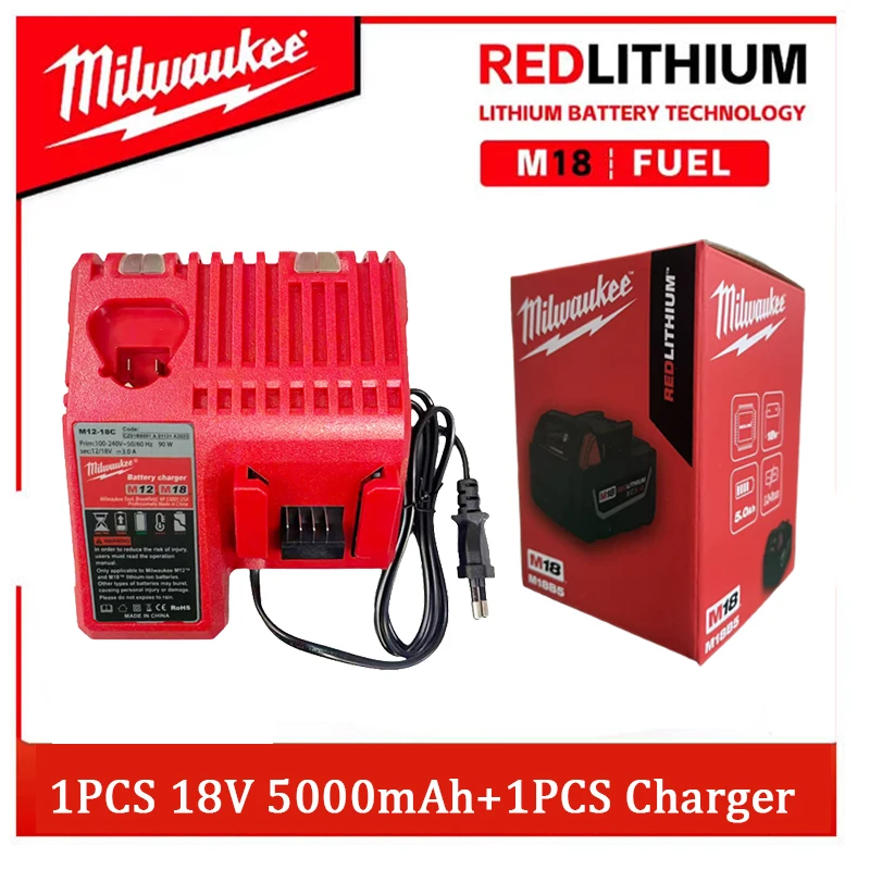

Original packing Milwaukee Battery M18 6000mAh ,Compatible With M18 FUEL Series Tools Drill Grinder Saw Blower Charger