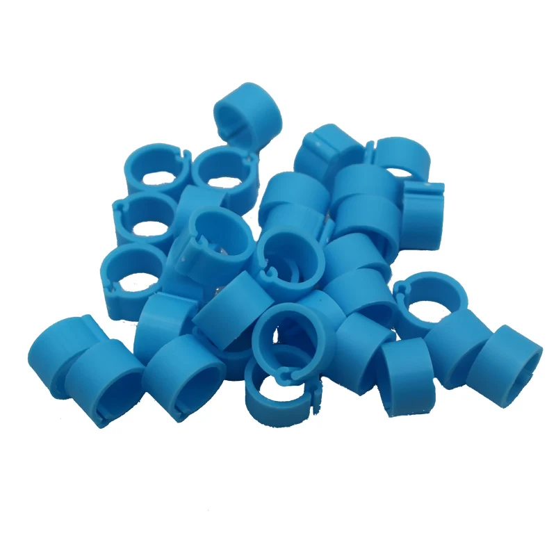 100pcs 8mm Bird Leg Rings 7mm Height Pigeon Parrot Identification Rings 10 Colors No Letter Bird Foot Bands