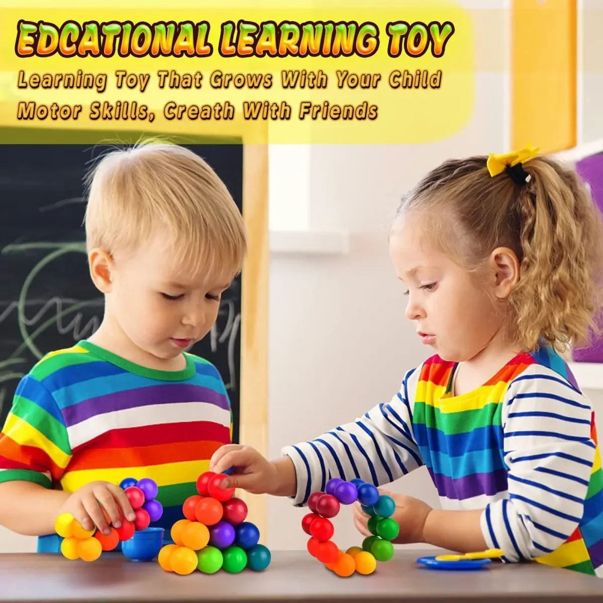 Colorful Stress Relief Magic Ball Exercise Thinking Logic Fun Educational Puzzle Toy For Kids' Cognitive Development