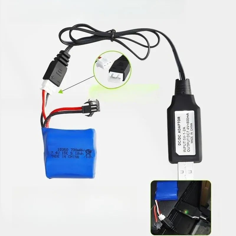 Wholesale 18350 Cylindrical 7.4V 700mAh Lithium Battery Pack 15C High Rate for Electric Toy Remote Control Boat