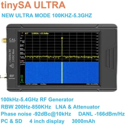 New TinySA ULTRA 100K-5.3GHz Hand Held TinyAnalyzer With Battery   4