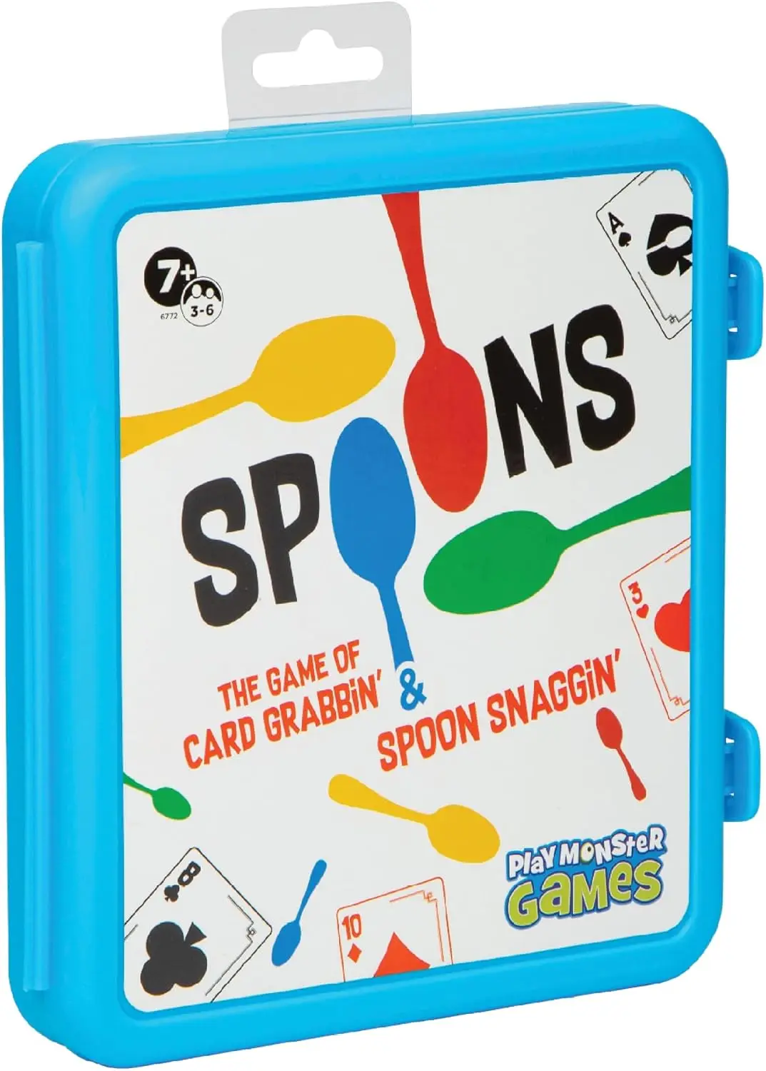 

Spoons in a Case: Fast-Paced Card Game for Family Game Night, Ages 7+, 3-6 Players, Travel-Friendly