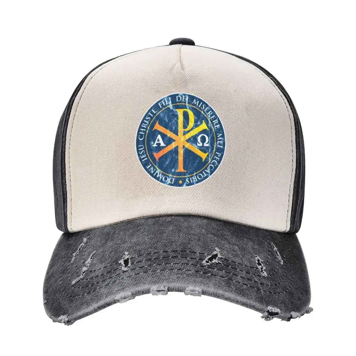 chirho, chi rho, christogram, jesus, IESU, CHRISTE, gifts for catholics, Christian Gifts, cross, Baseball Cap Rave Women Men's