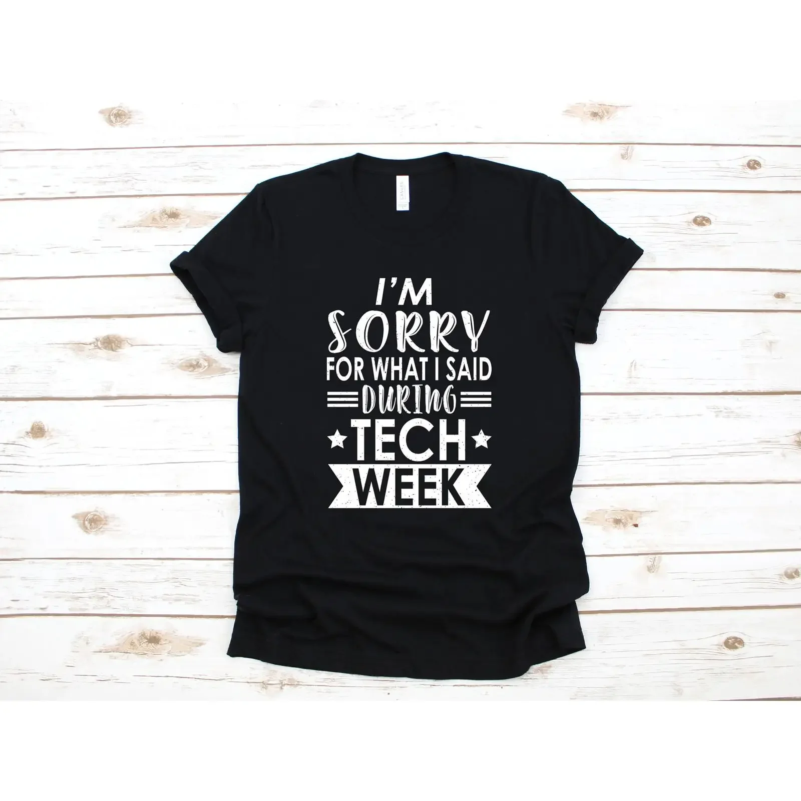 Funny Tech Week T Shirt Theatre Play Musical SweaT Long Sleeve Kids vintage Washed streetwear graphic Comfortable Unisex