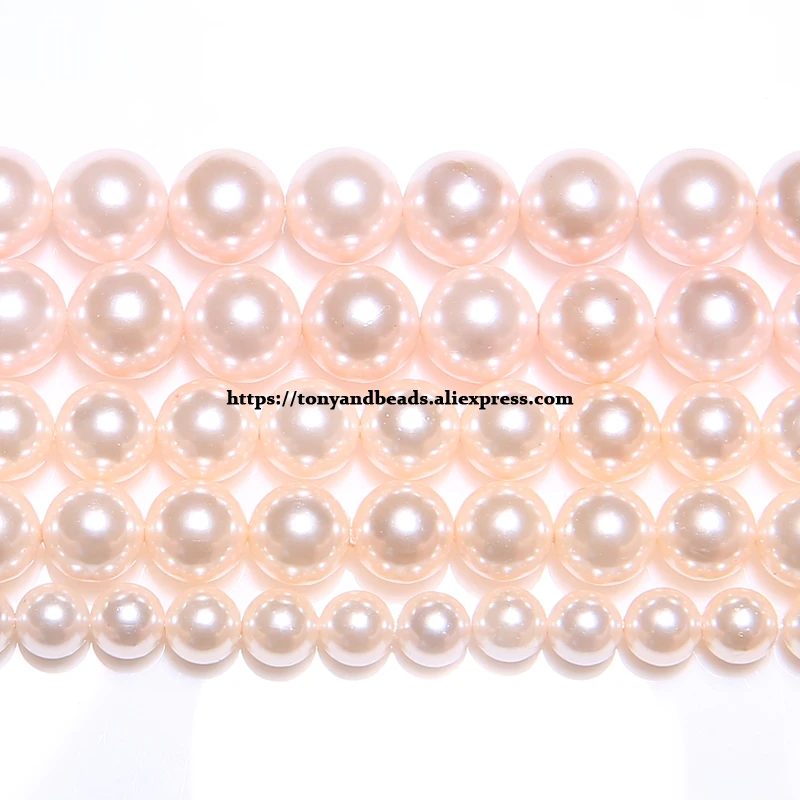 Color dyed Pink Australian South Sea Pearl Powder Round Loose Beads 4 6 8 10 12MM Pick Size for Jewelry Making DIY