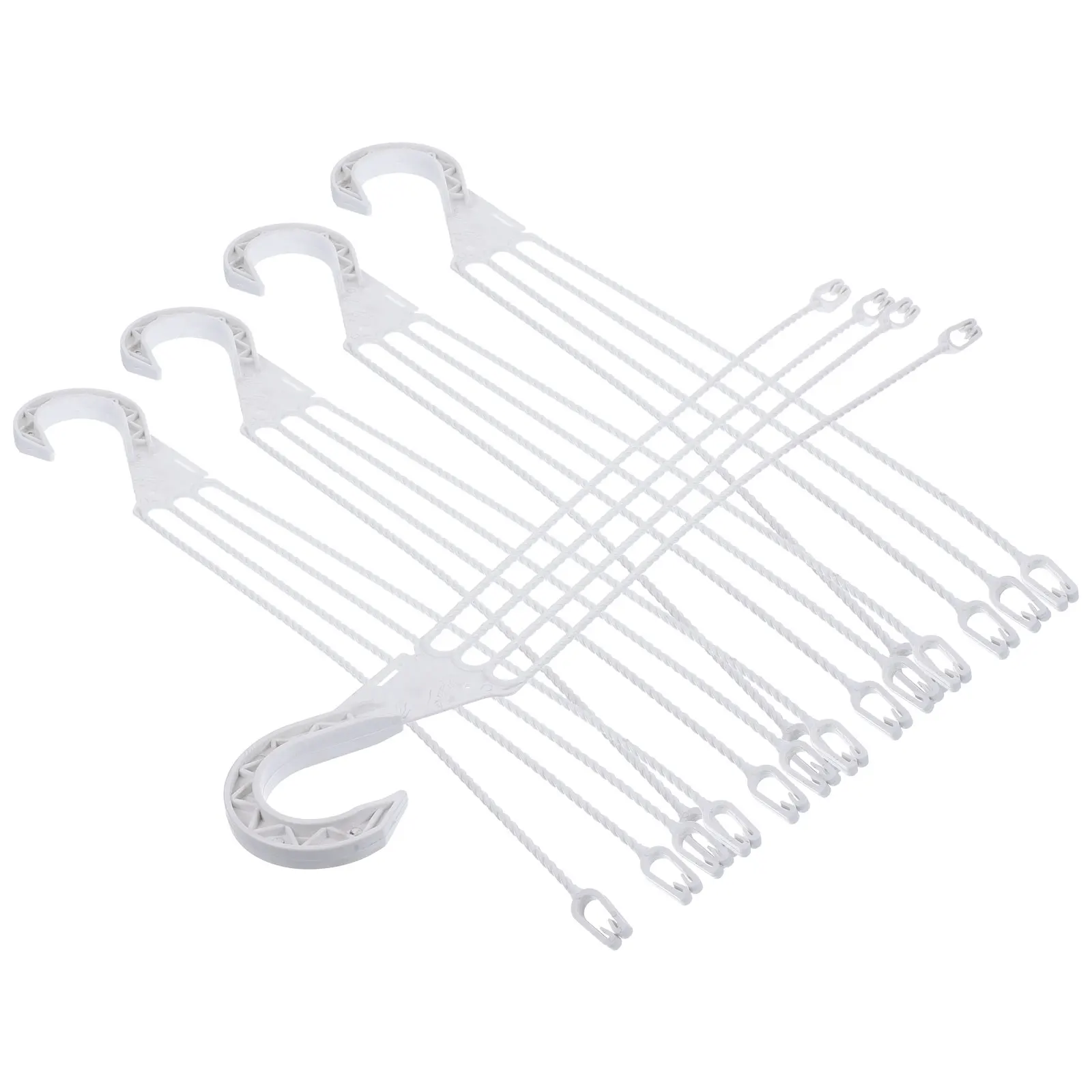 

5 Pcs Hanging Flowerpot Hooks Plastic 45cm White Sturdy Portable Practical Hooks For Pots Plants Home Office Balcony Use Storage