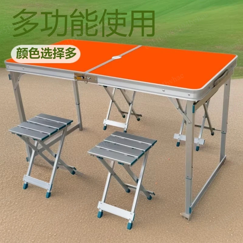 Folding iron mesh tables and chairs, adjustable for portable camping and booth setup, multifunctional and lightweight