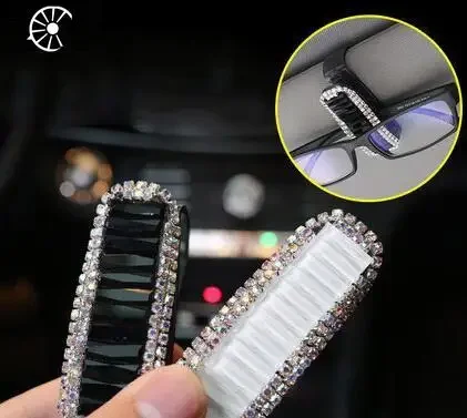 Auto Fastener Clip Rhinestone Diamond Car Sun Visor Glasses Sunglasses folder Ticket Receipt Card Clip Storage Holder Accessorie